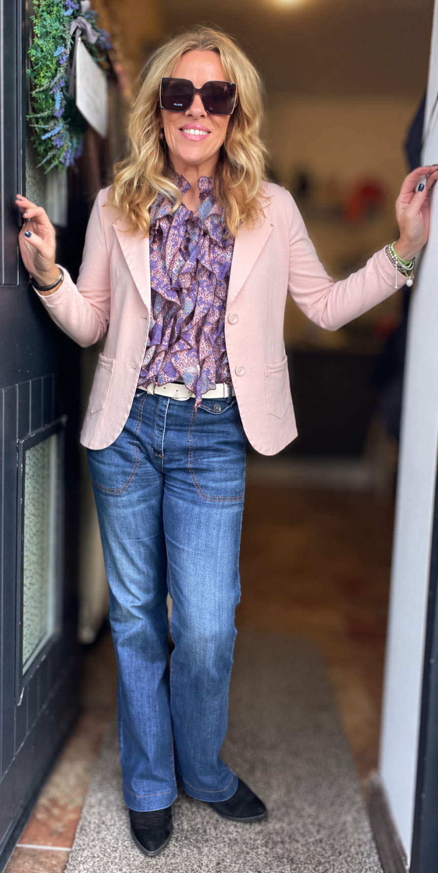 Suzy Unstructured Blazer with Raw Edges image 1