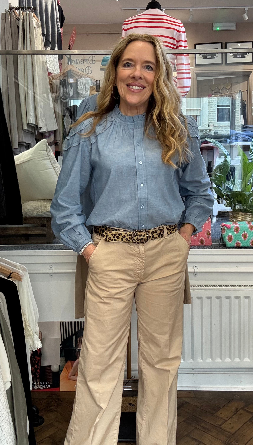 Randly Flared Cotton Chino Trousers  image 5