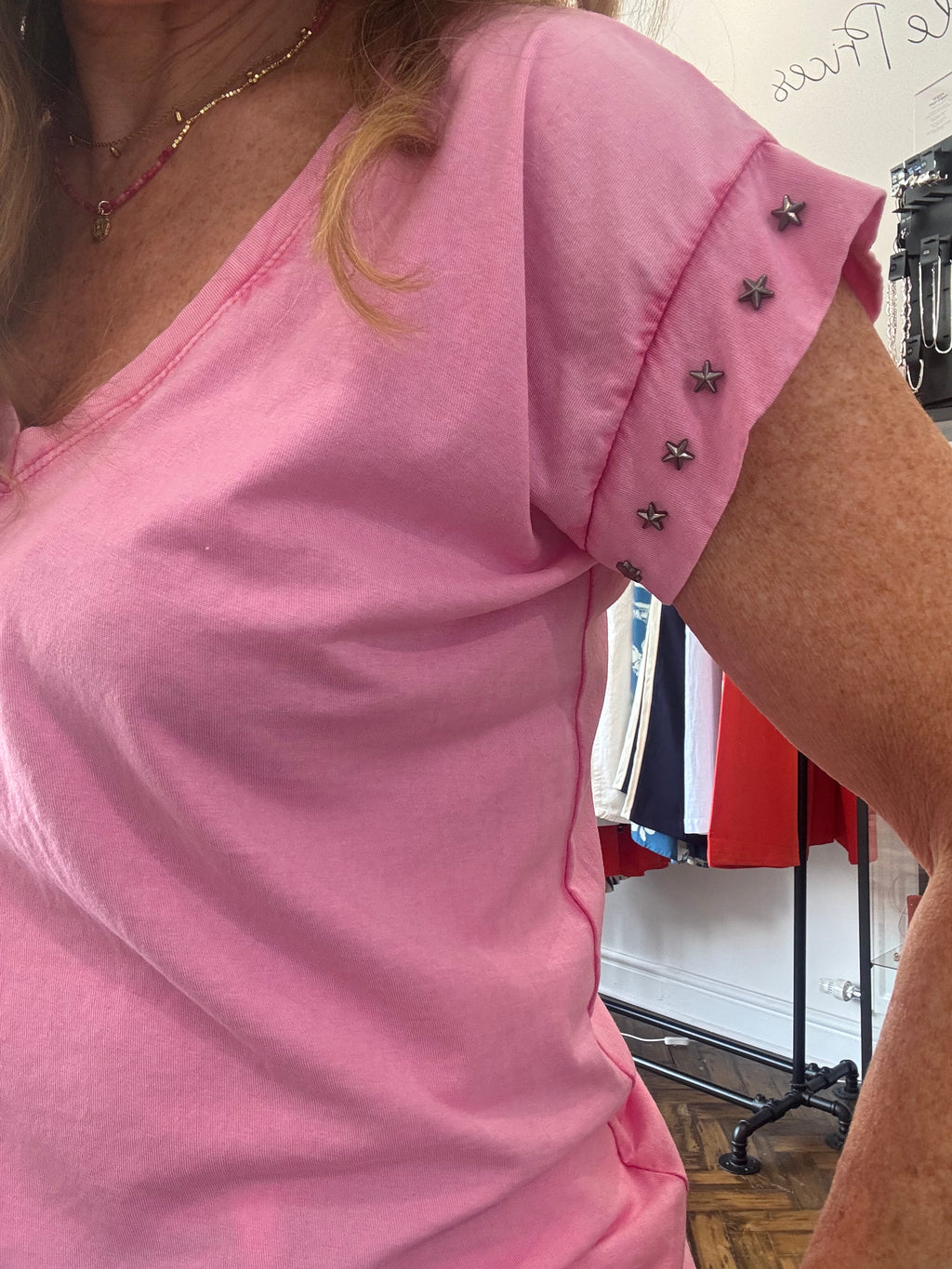 Honey Star Trim Cotton Tshirt image 1