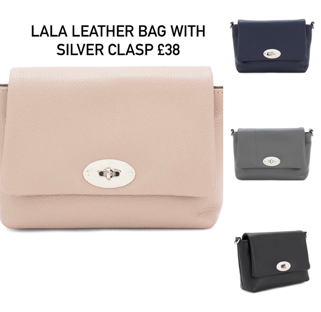 Lala Leather Bag with Silver Clasp image 4