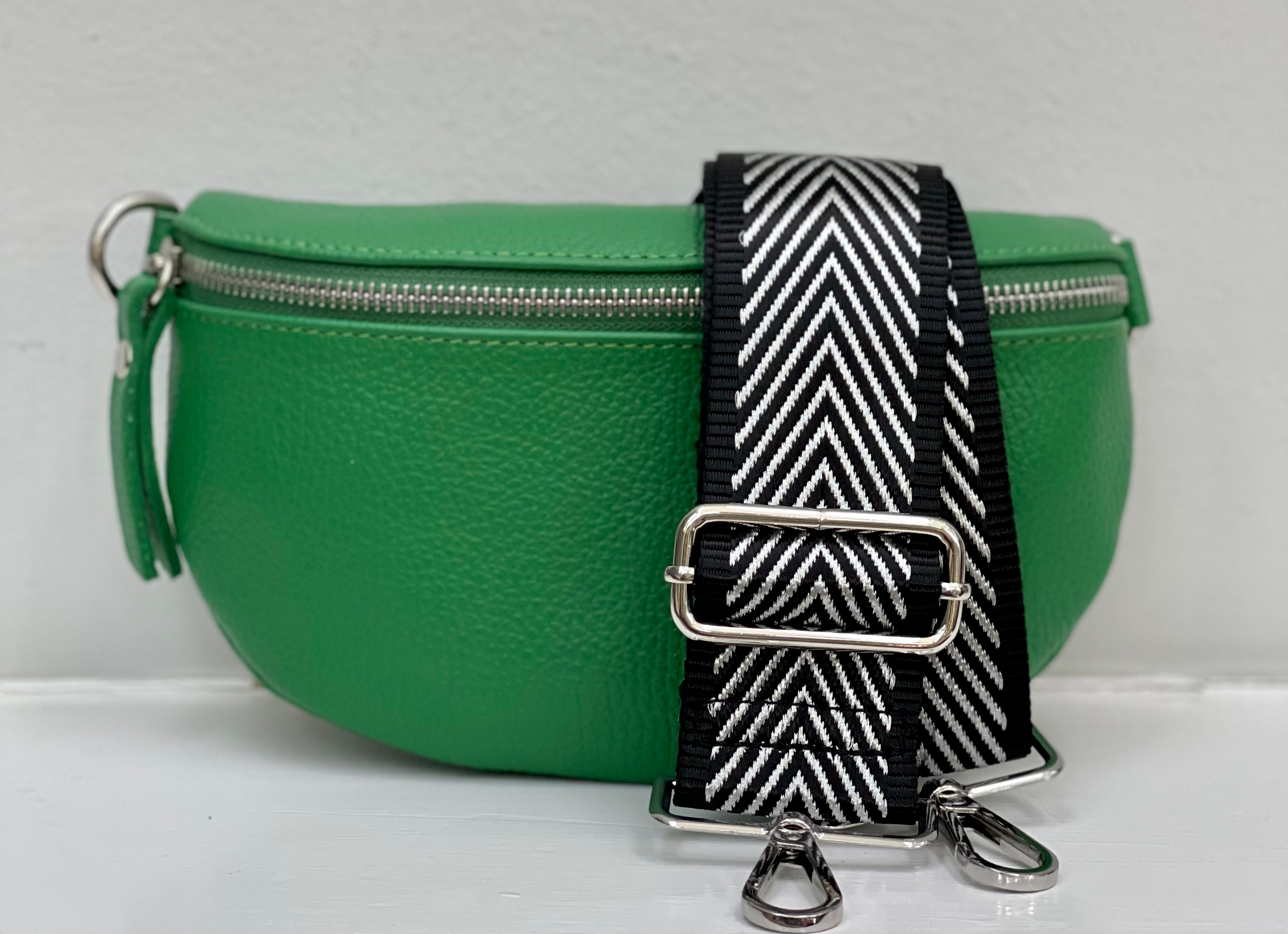 Leather Half Moon Crossbody Bag image 4