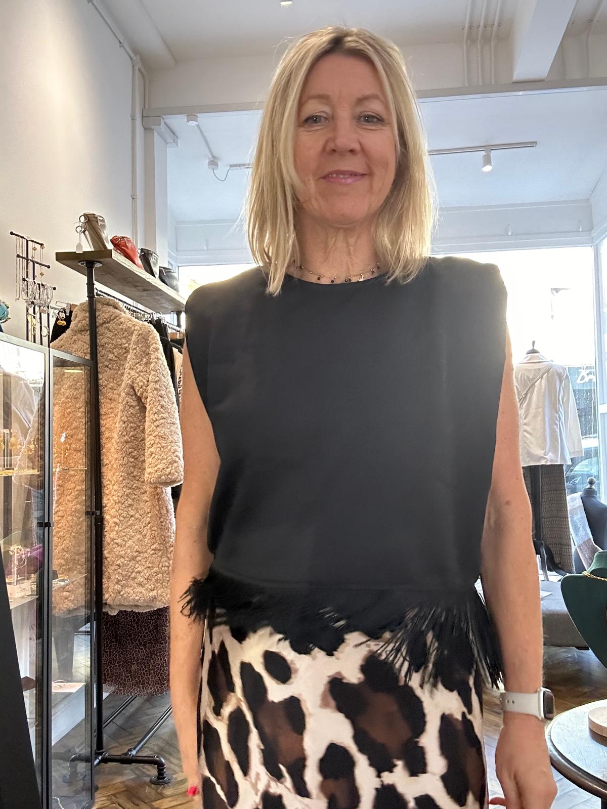 Ichi Ricco Black Sleeveless Satin Top image 8