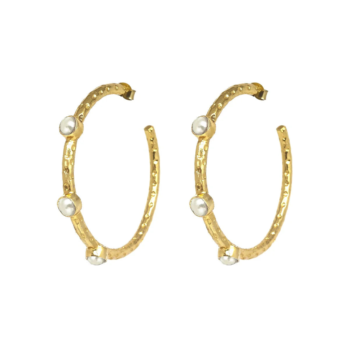 Freshwater Pearl Large Hoop Earrings image 2