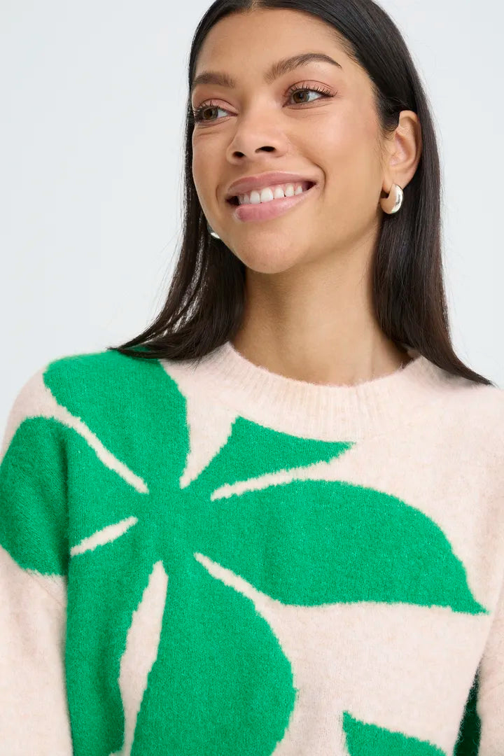 B Young Mea Flower Sweater in Green image 6