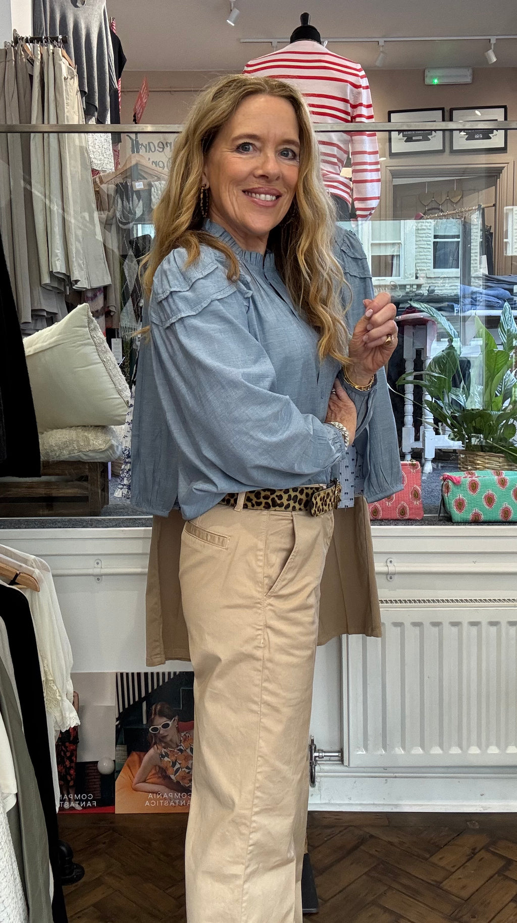 Randly Flared Cotton Chino Trousers  image 4