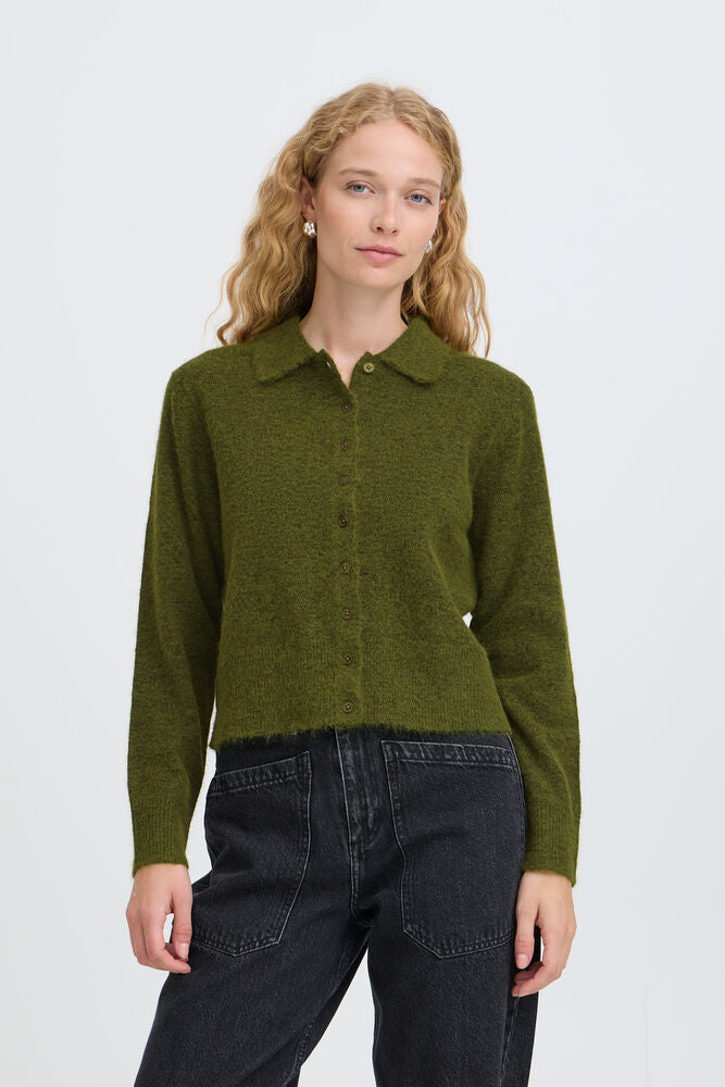 B Young Una Avocado Green Cardigan