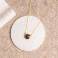 Petite Navy Sunstone Necklace image 0