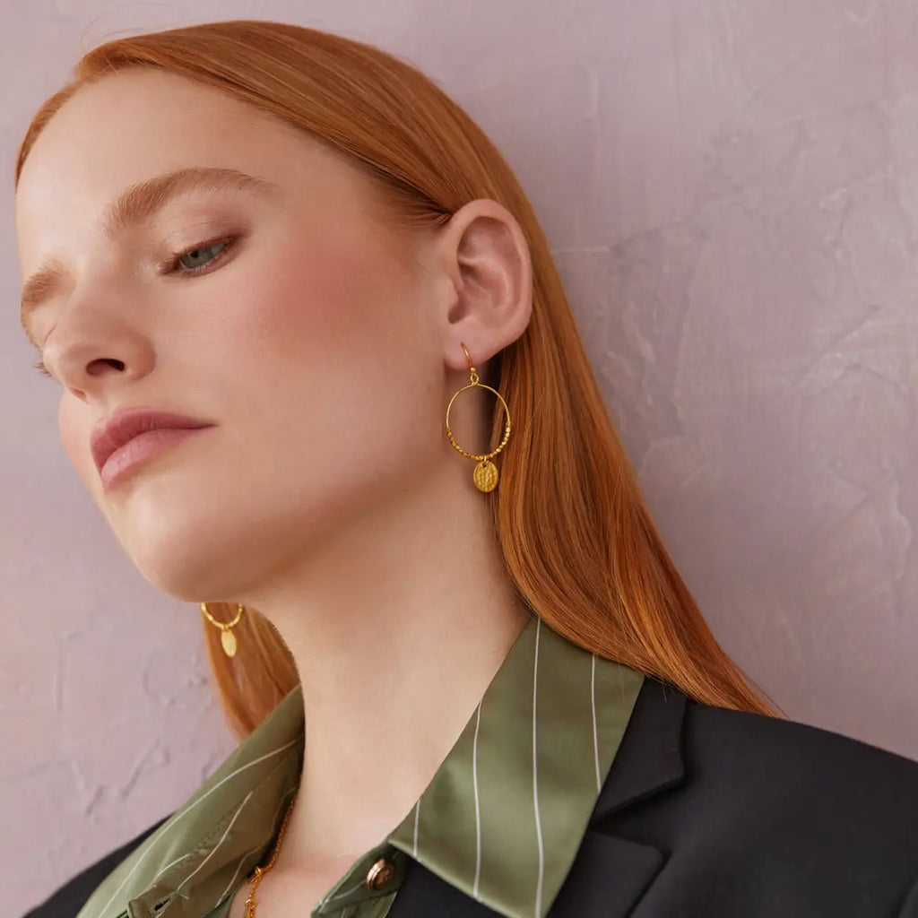 Dominique Mini Gold Hoop Earrings image 3