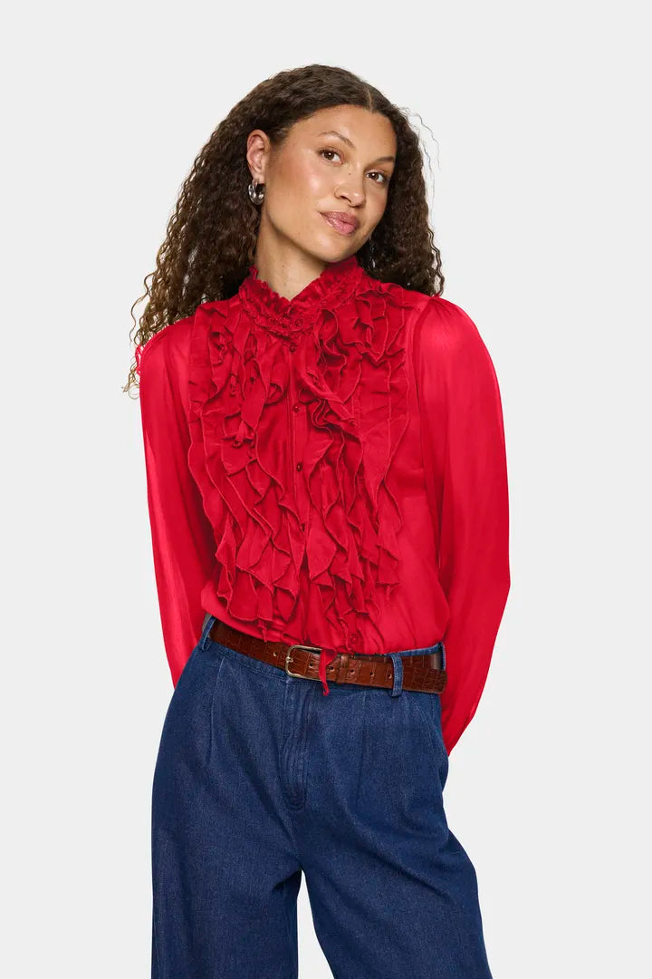 Saint Tropez Ruffle Front Lily Shirt Top image 7