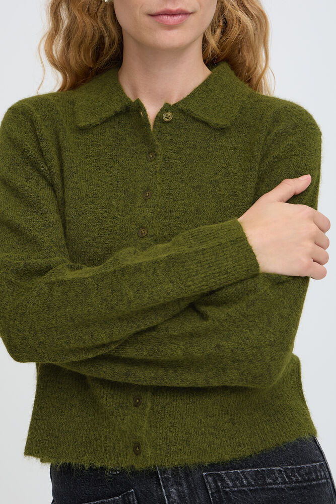 B Young Una Avocado Green Cardigan