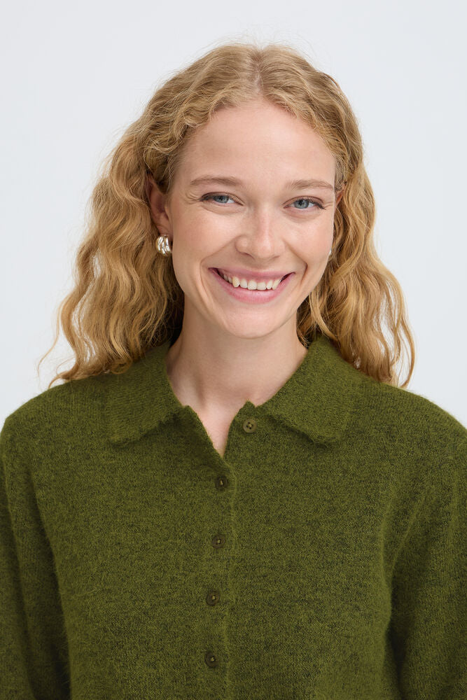 B Young Una Avocado Green Cardigan