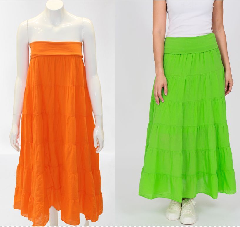 Italian Cotton Tiered Maxi Skirt image 4