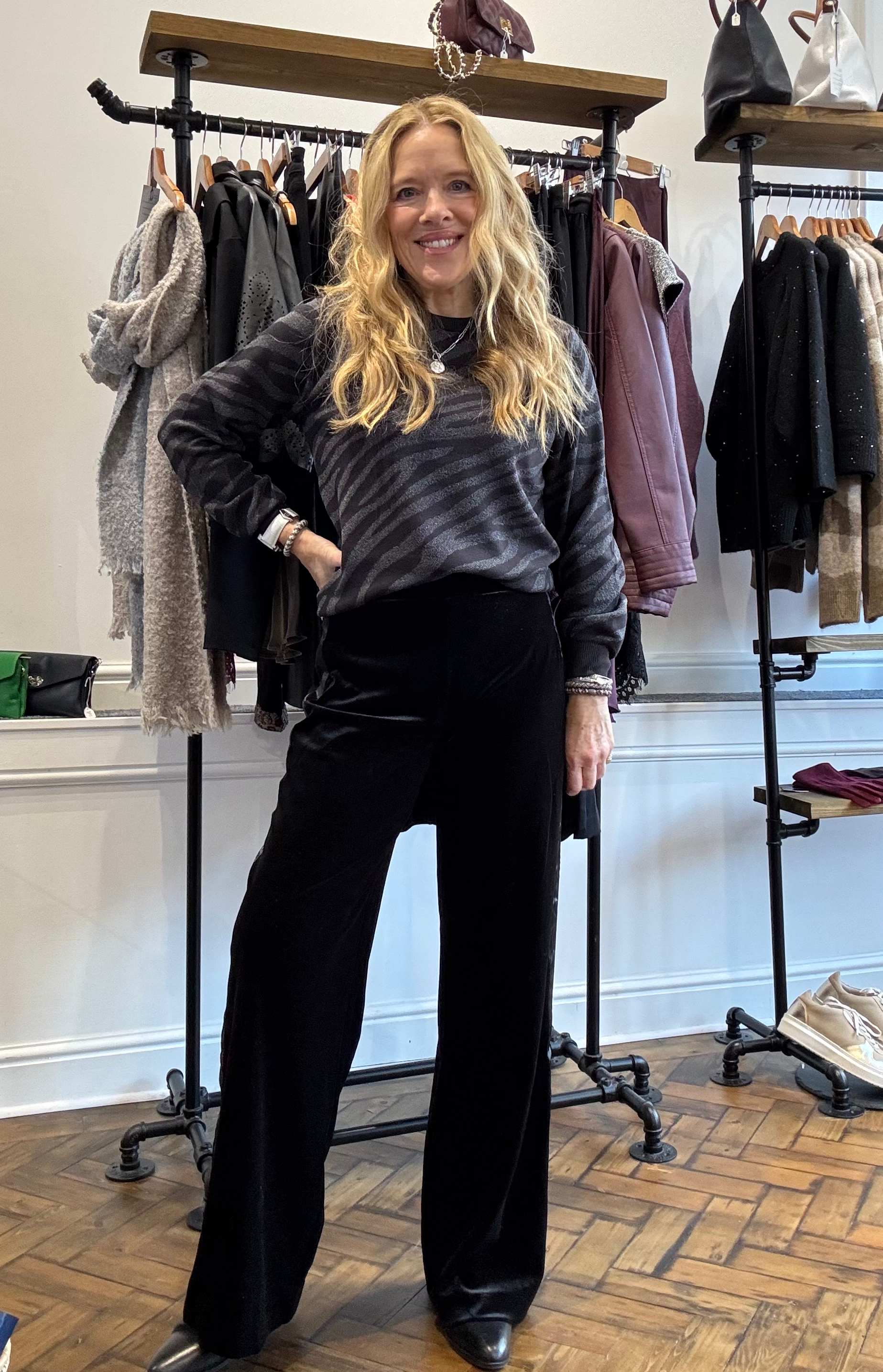 B Young Jacquard Lurex Trim Sweater image 6