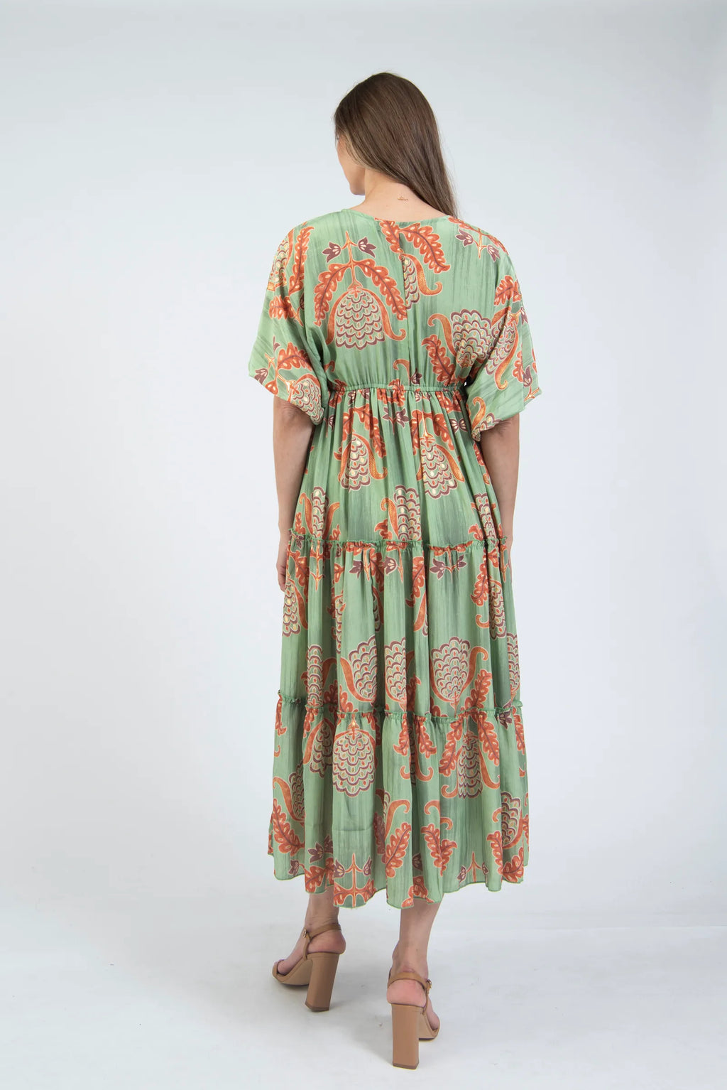 Ava Tiered Mint Midi Dress image 3