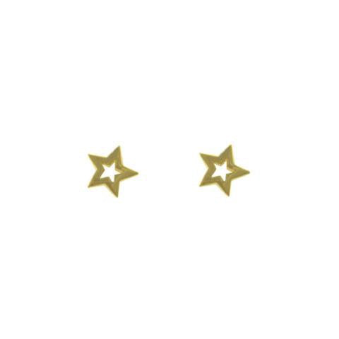 Open Star Stud Earrings in Gold Plated  image 0