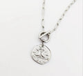 Moon & Star T Bar Paperclip Chain Necklace in Silver image 0