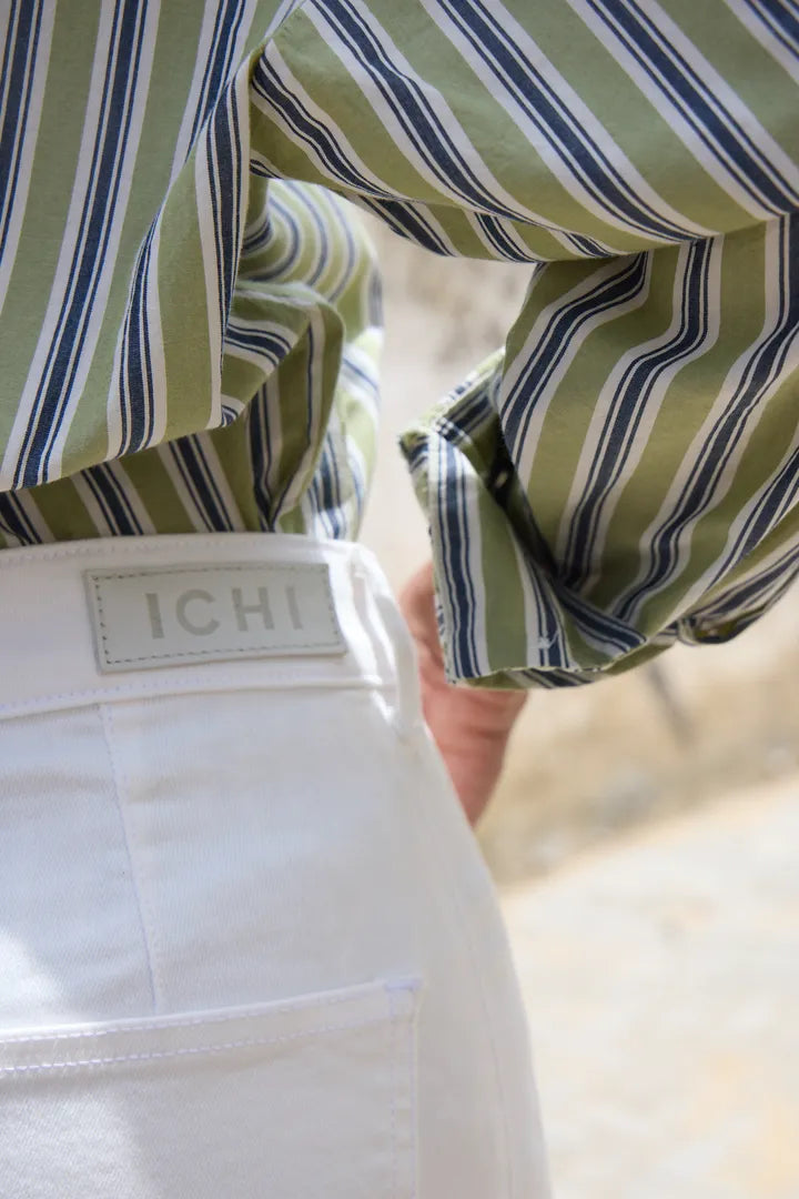 Ichi Ziggy White Barrel Style Jeans image 5
