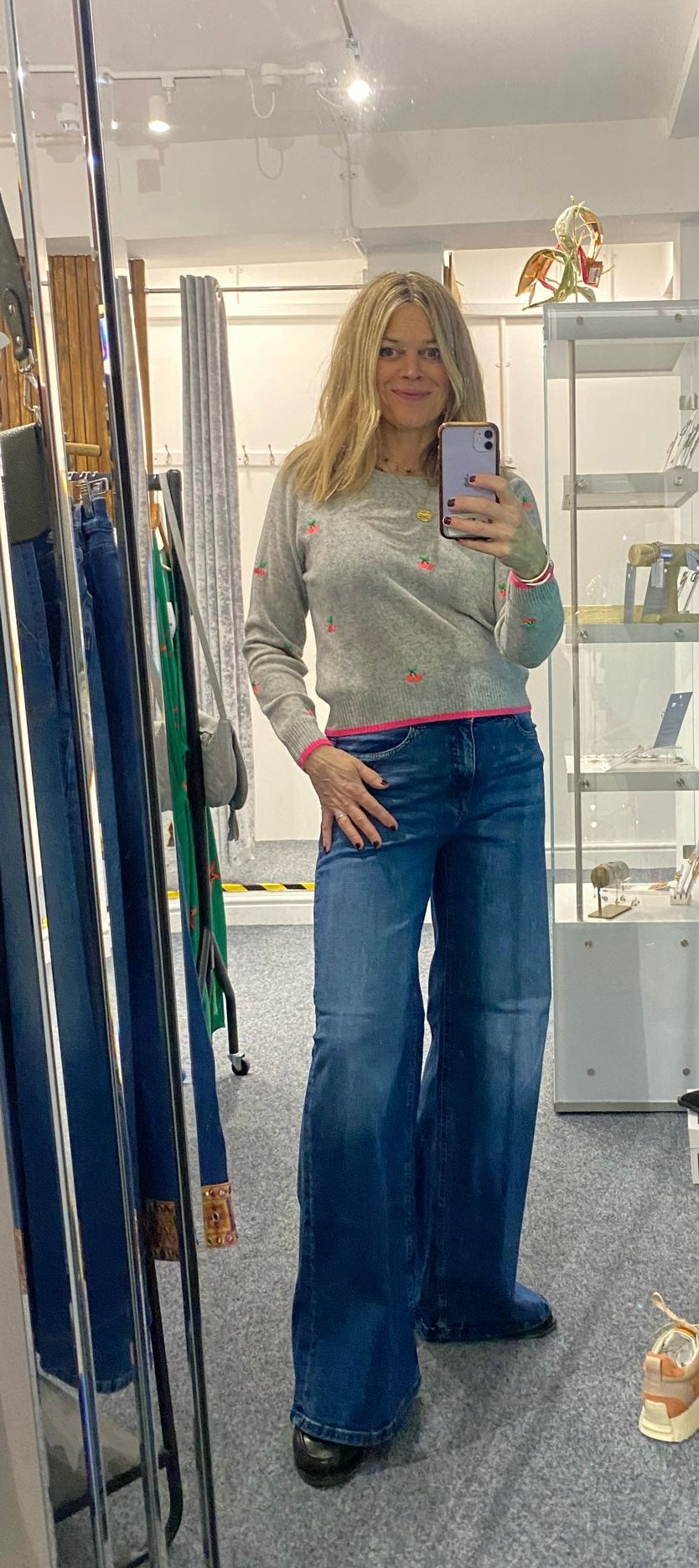 Ichi Wide Leg Flare Jeans image 4