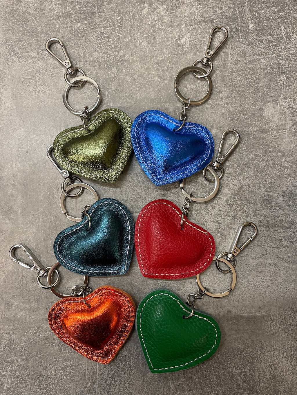 Leather Heart Keyring Handbag Charm image 1
