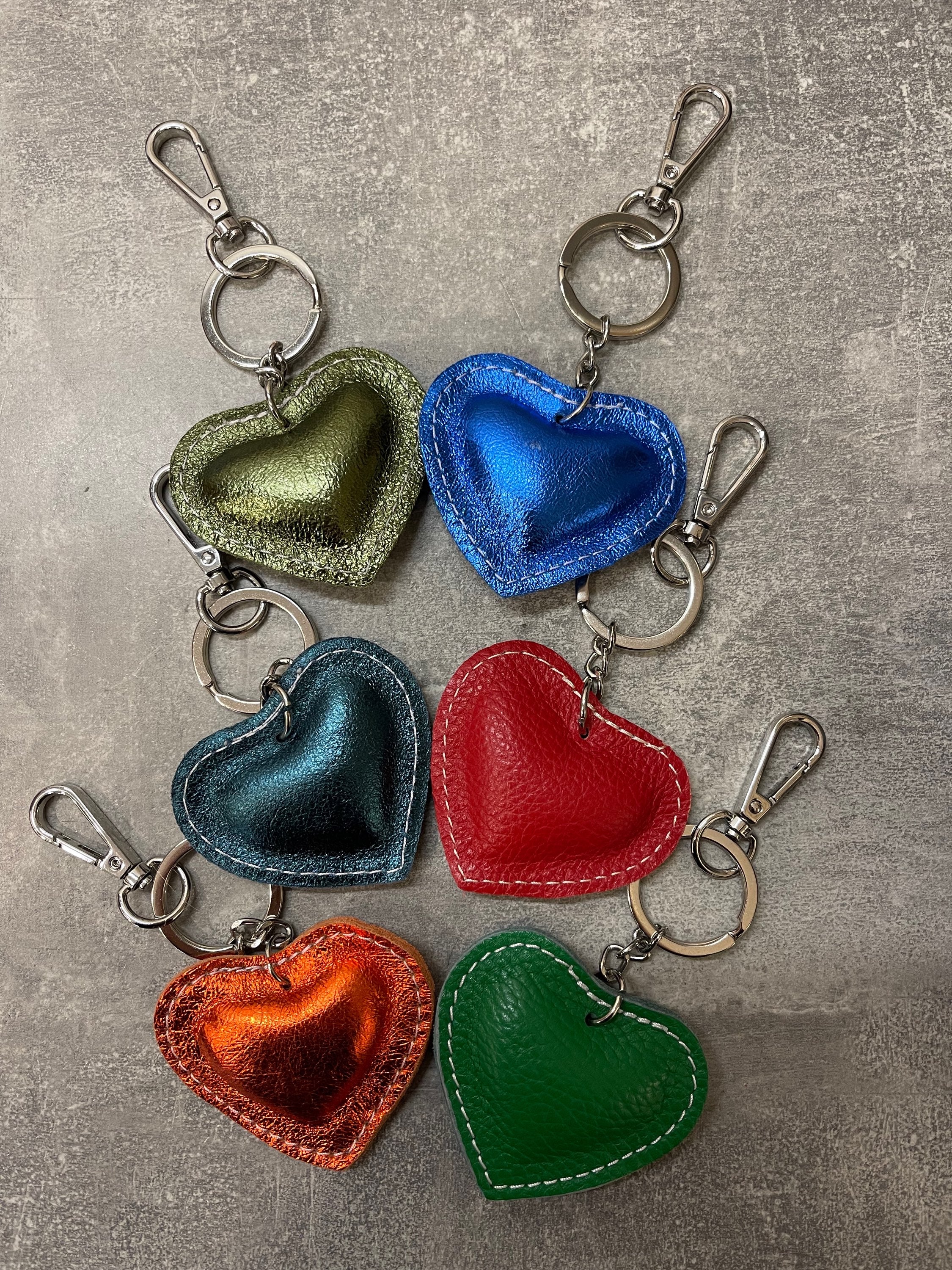 Leather Heart Keyring Handbag Charm image 1