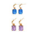 Single Gem Drop Half Hoop Earrings image 0