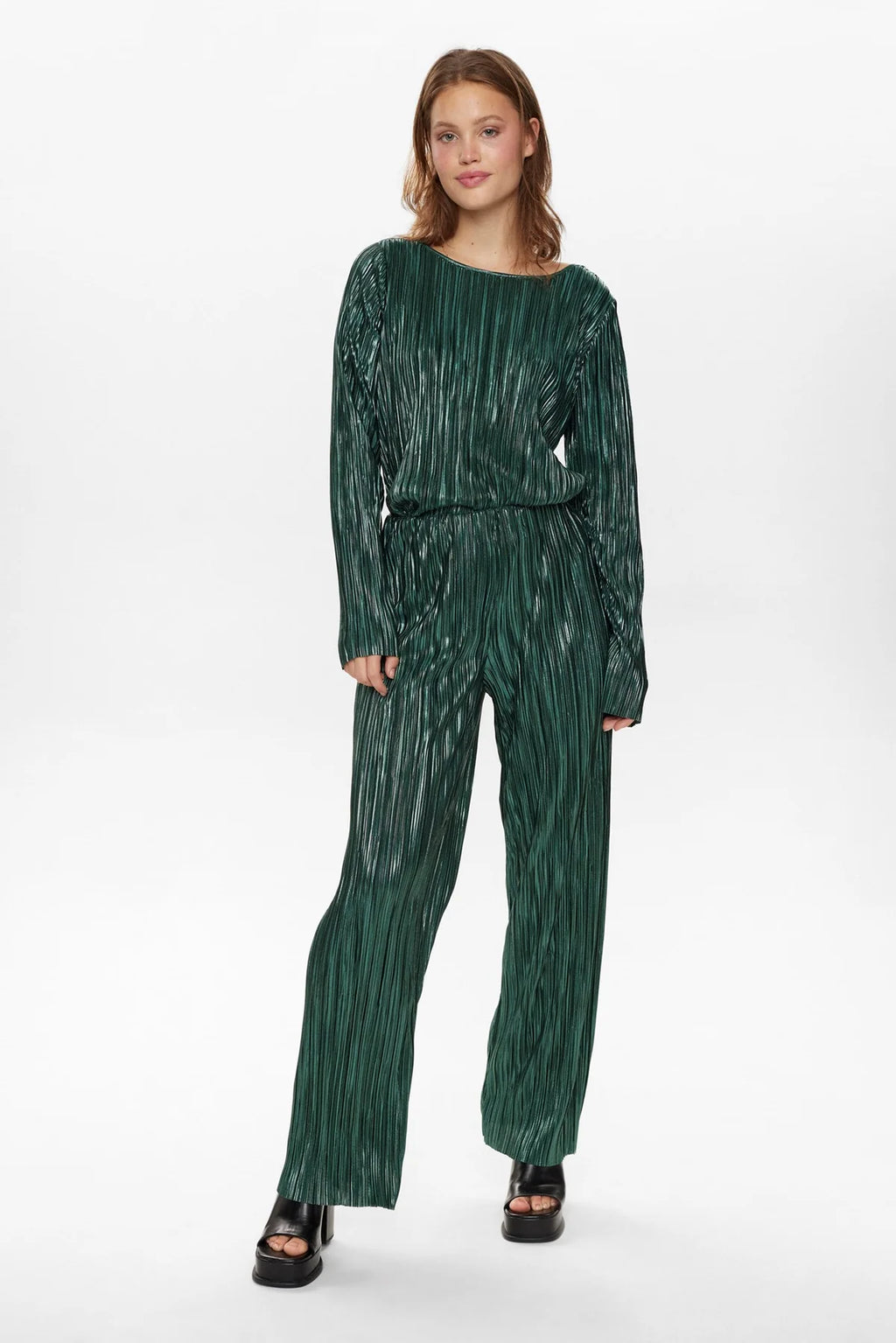 Numph Numwood Green Pleated Trousers image 9