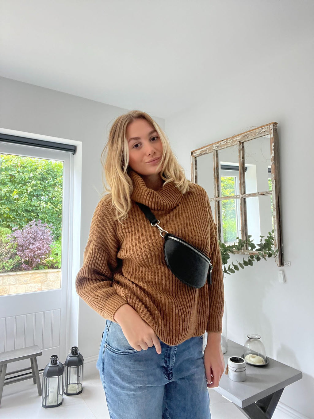 Leather Half Moon Crossbody Bag image 0