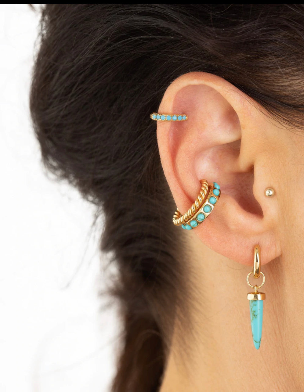 Scream Pretty Turquoise Single Spike Huggie Earring image 3