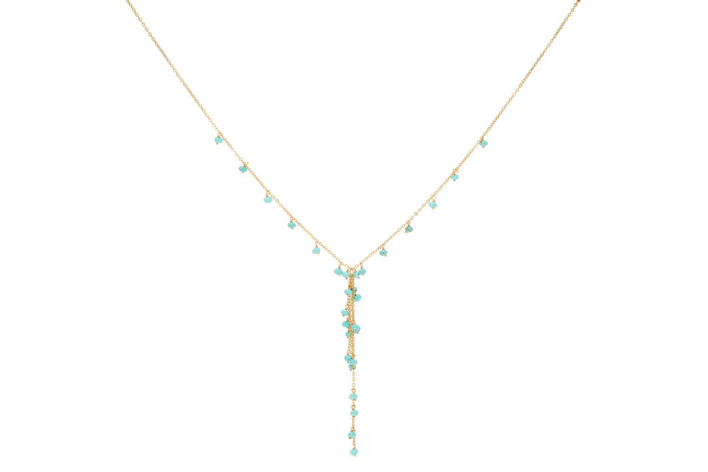 Ivy Turquoise or Amazonite Gold Necklace  image 2
