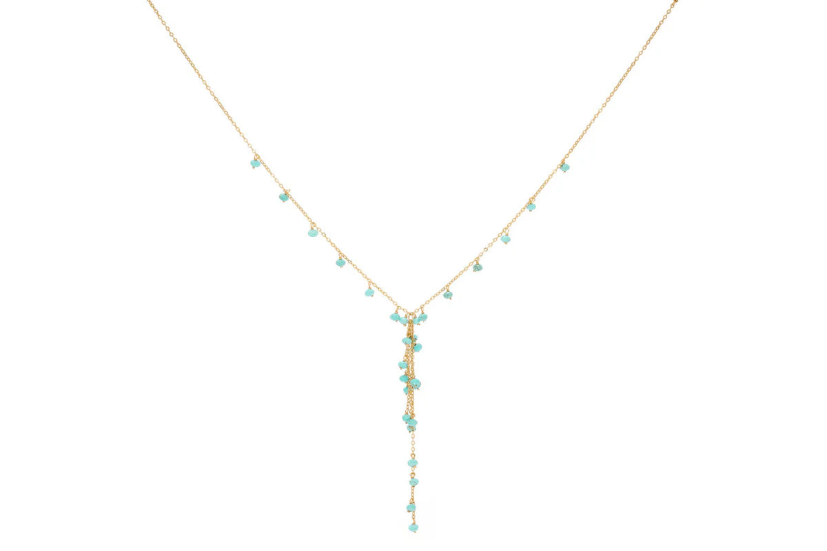 Ivy Turquoise or Amazonite Gold Necklace  image 2