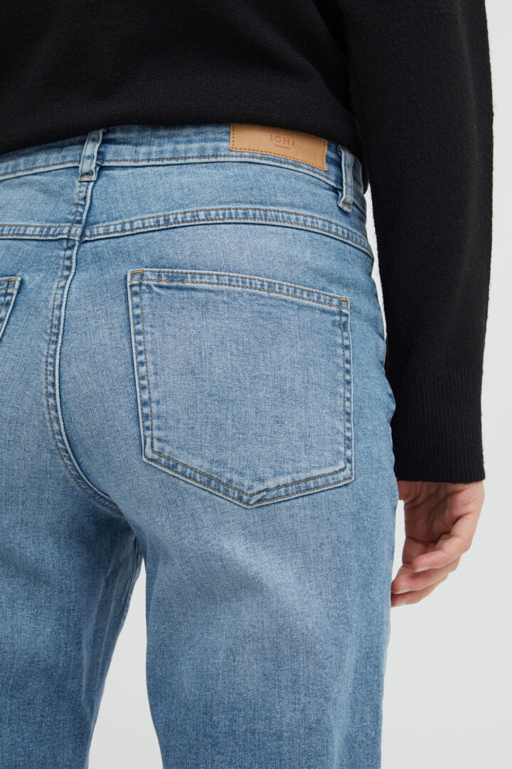 Ichi Comfy Mid Waist Straight Fit Denim Jeans image 5