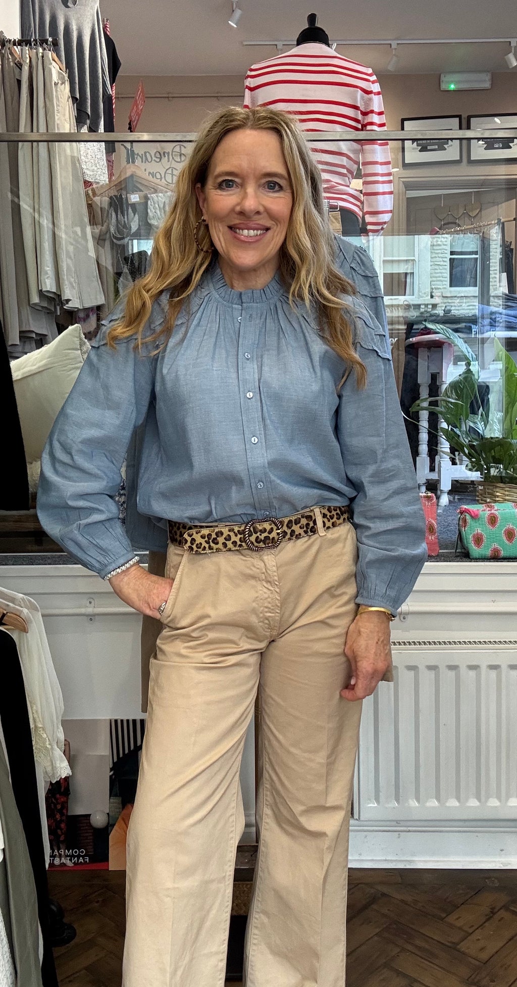 Randly Flared Cotton Chino Trousers  image 3