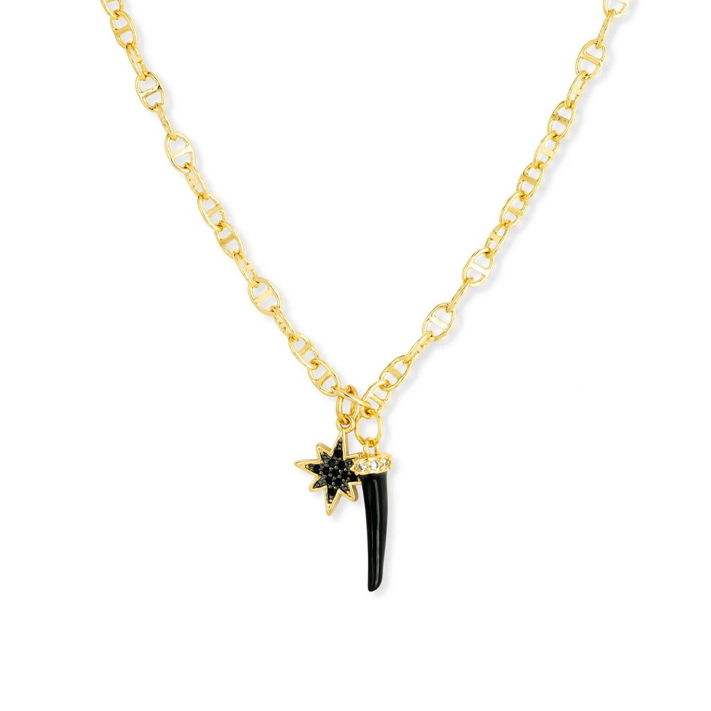 Jay Short Gold Necklace with Charm image 1
