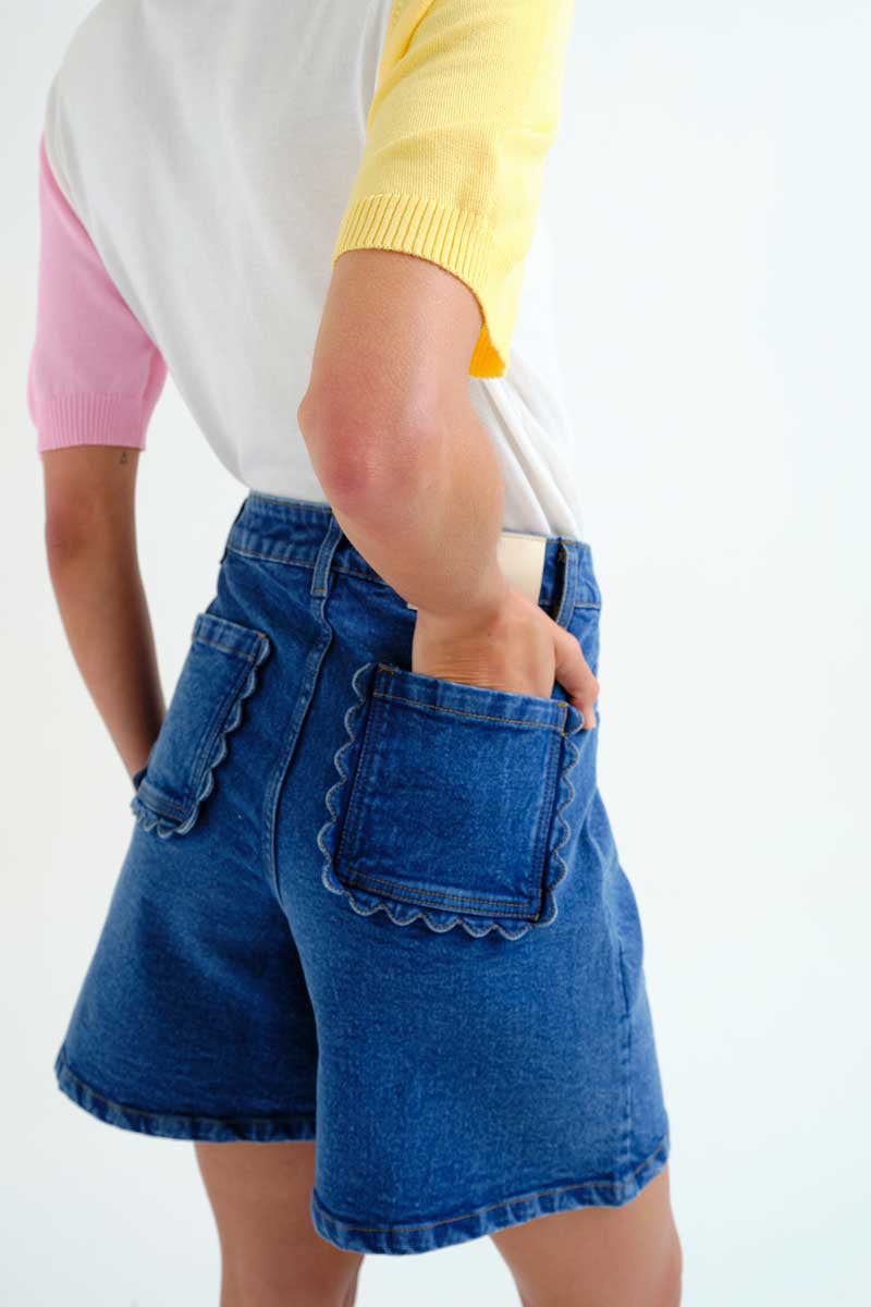 Denim Shorts with Pocket Detail - Spanish Collection  image 0