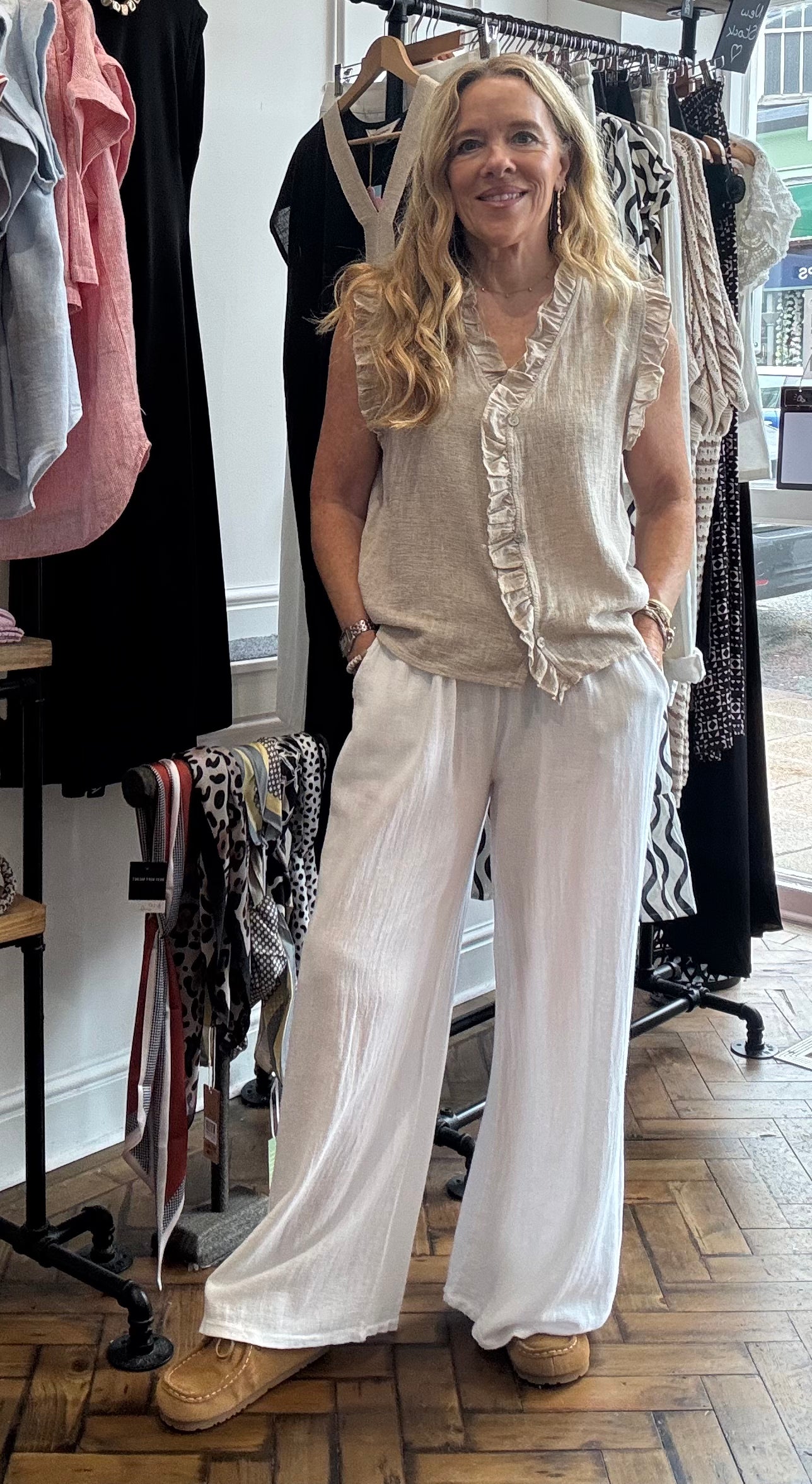 Pisa Stonewashed Cotton Linen Trousers  image 4