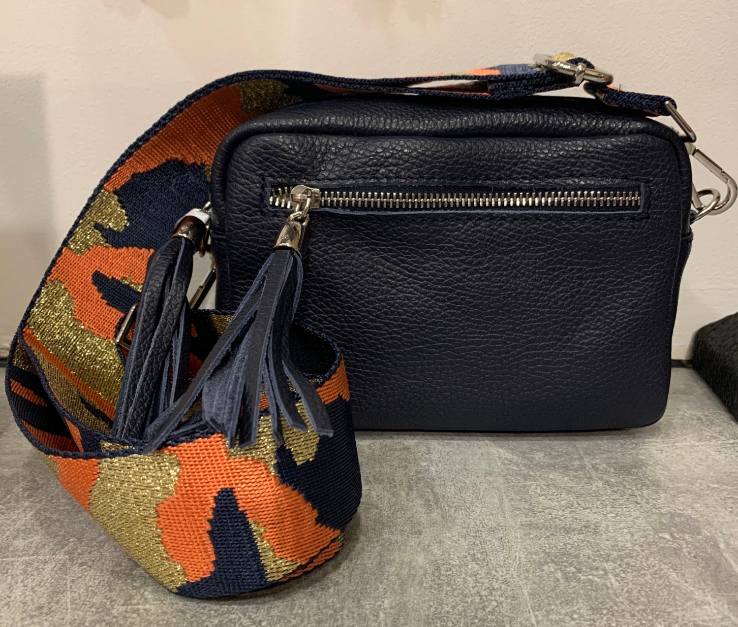 Small Leather Camera Bag with Two Tassels image 12