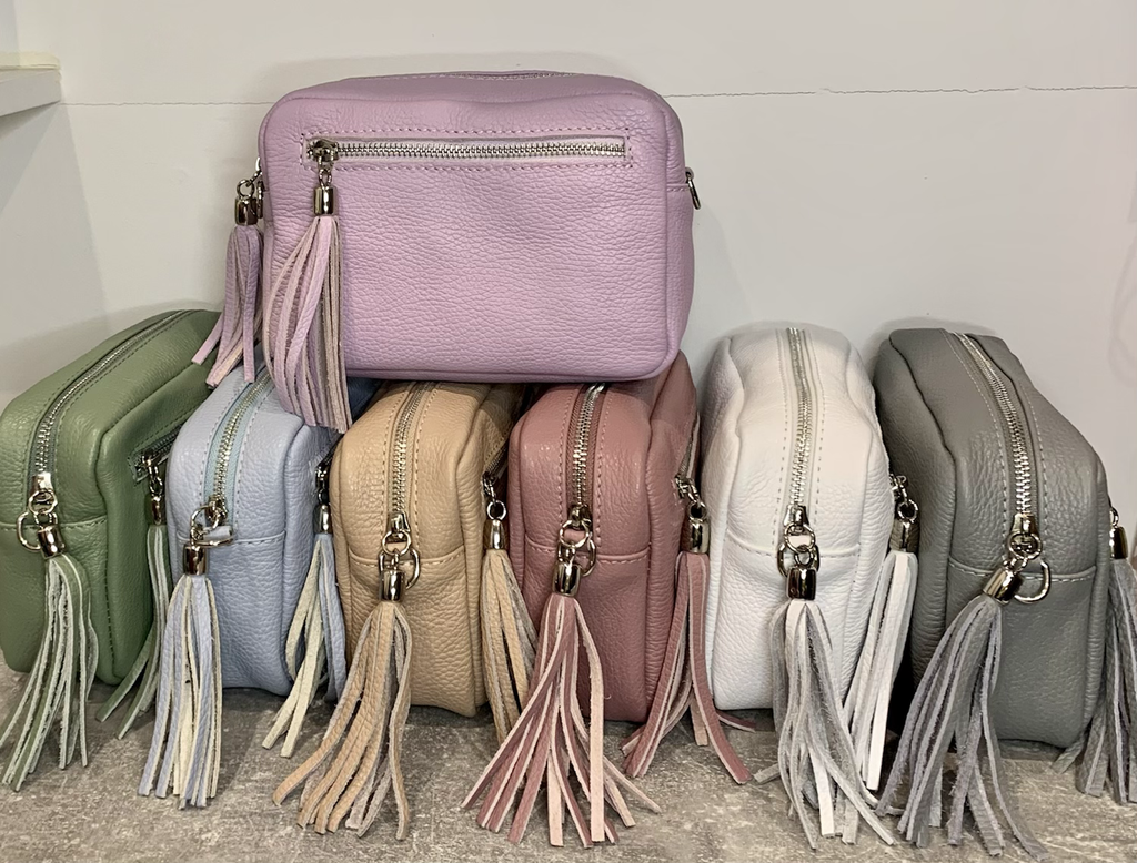 Small Leather Camera Bag with Two Tassels image 6