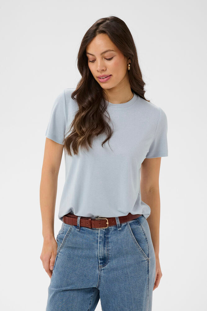 Saint Tropez Metallic Finish Powder Blue T-shirt Top image 2