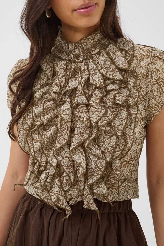 Saint Tropez Ruffle Front Shirt Top image 8