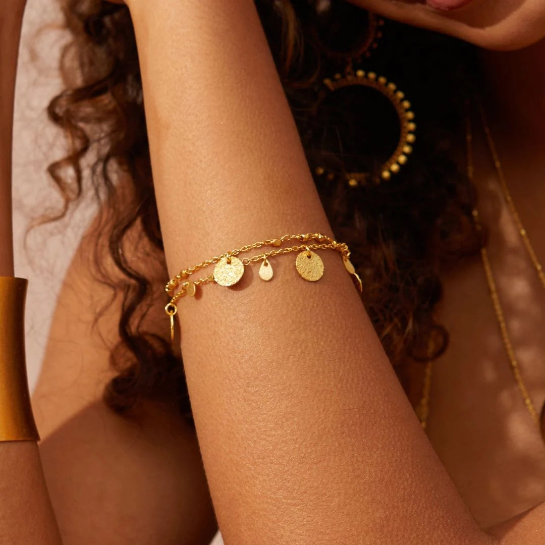 Athens Gold Coin Charm Bracelet  image 0