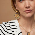 Cairo Statement Navy Trim Earrings image 0