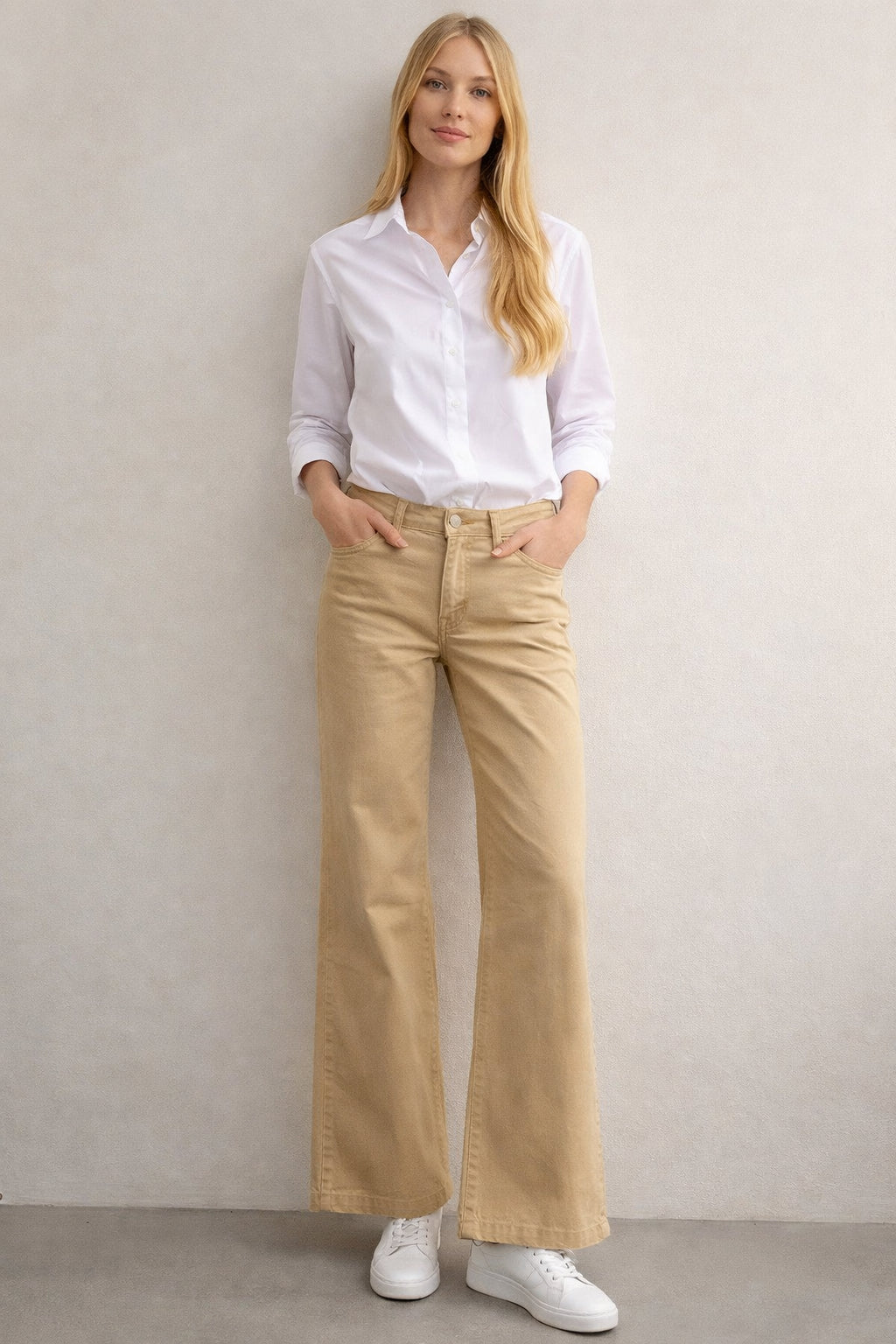 Randly Flared Cotton Chino Trousers  image 0