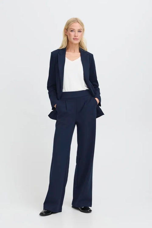 B Young Zeta Wide Leg Navy Trousers  image 1