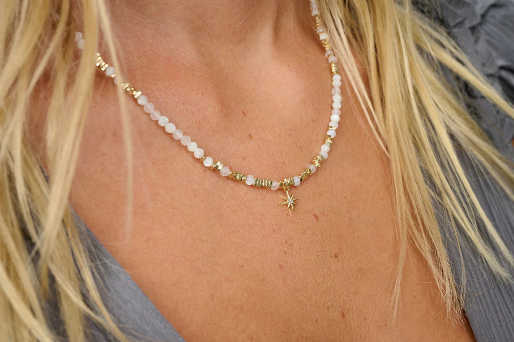 Yolanda Gold Pearl & Moonstone Necklace image 0
