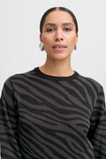 B Young Jacquard Lurex Trim Sweater image 0