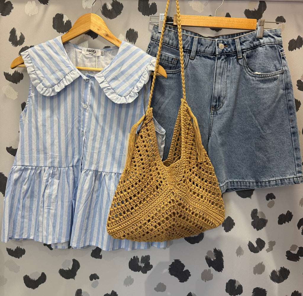Emma Cotton Stripe Collar Top image 0