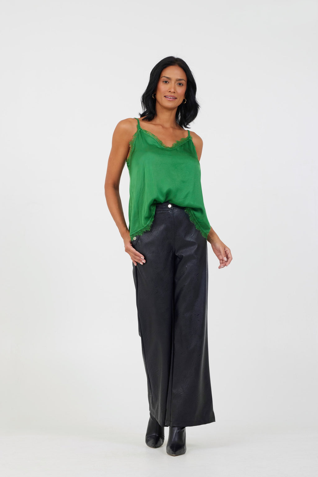 Kerrie Silk Lace Trim Cami Vest Top image 3
