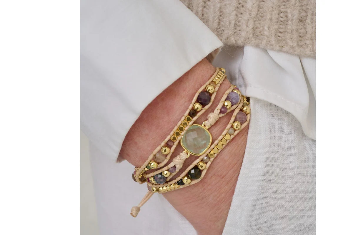 Beth Gemstone Three Wrap Bracelet  image 8