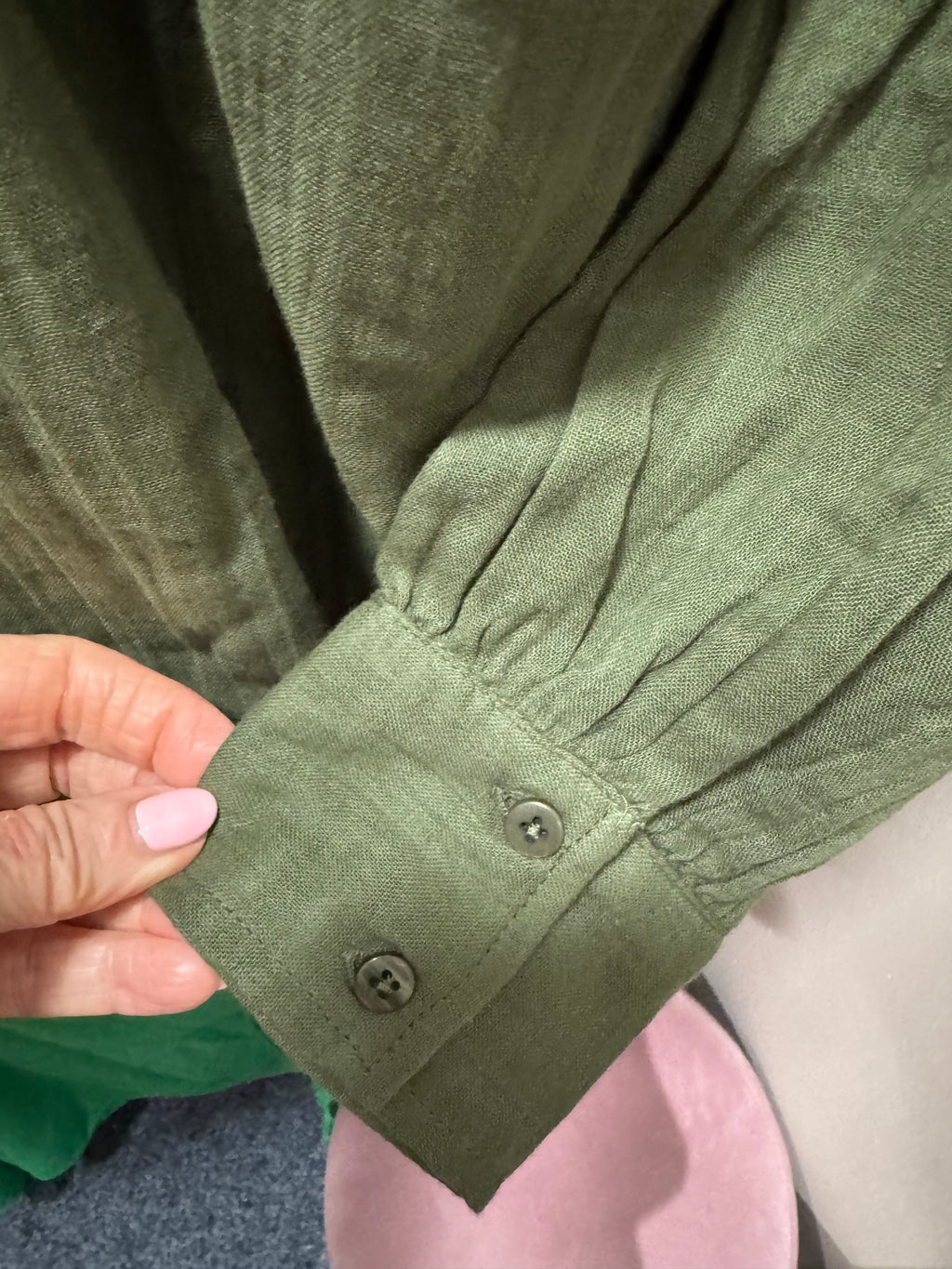 Ichi Foxa Khaki Cotton Shirt image 2