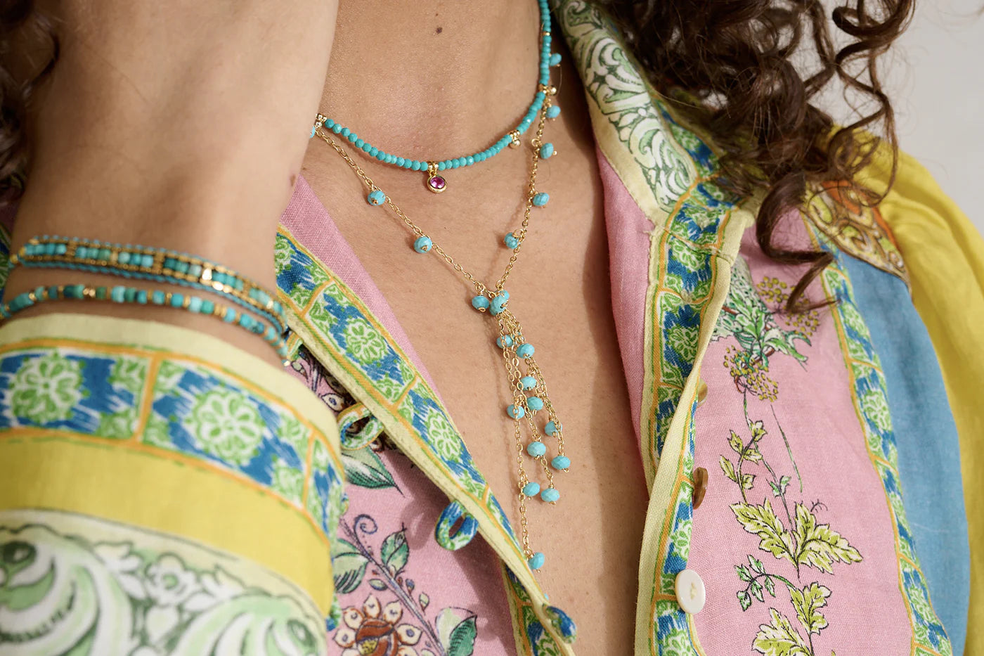 Jasmine Semi Precious Stone Short Necklace  image 0